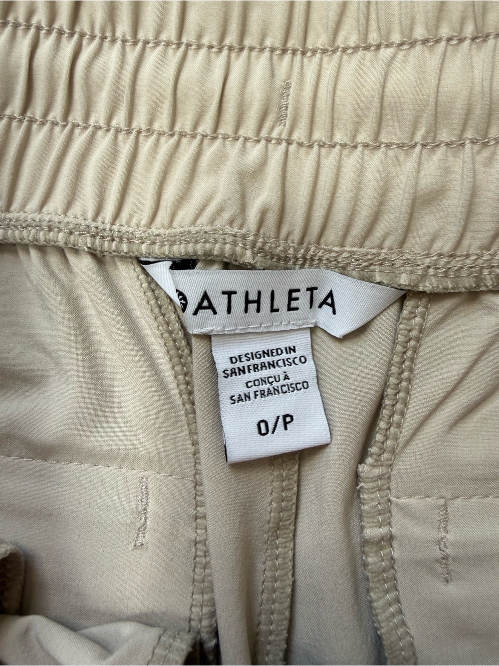 NWT Athleta Avenue Wide Leg Crop Pant 0P Petite Beige Travel Pants - Picture 2 of 12